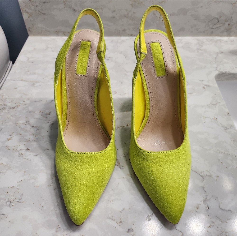 Lime Green Slingback Heels